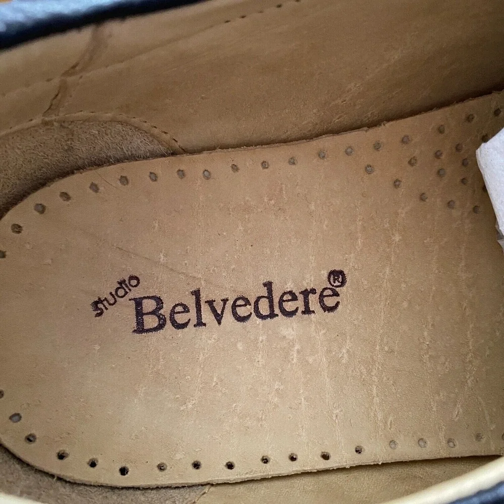 Studio Belvedere Baybridge Black Leather Lace Up Oxford Shoes Mens Size 11‎ EEE